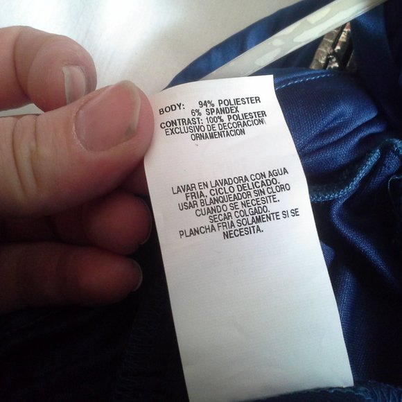 Junior's Blue Prom Dress - Rhinestone Buckle - Cutout Sides and Back - Picture 11 of 11